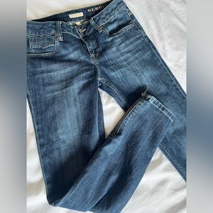 Burberry Brit Skinny Leg Jeans w/ Zipper Accents